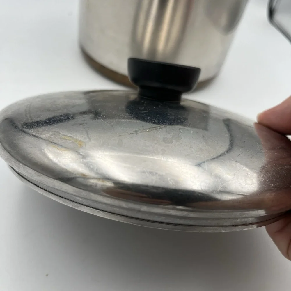 REVERE WARE 3 Qt Saucepan & Lid Copper Bottom Clinton ILL USA VINTAGE